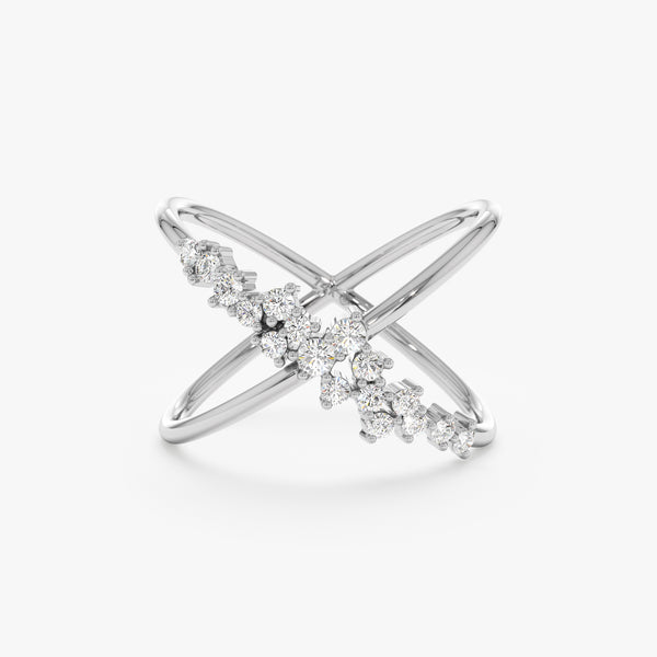 white gold cross ring