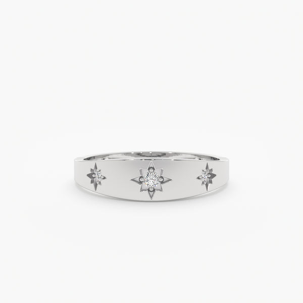 White Gold Diamond Starburst Ring