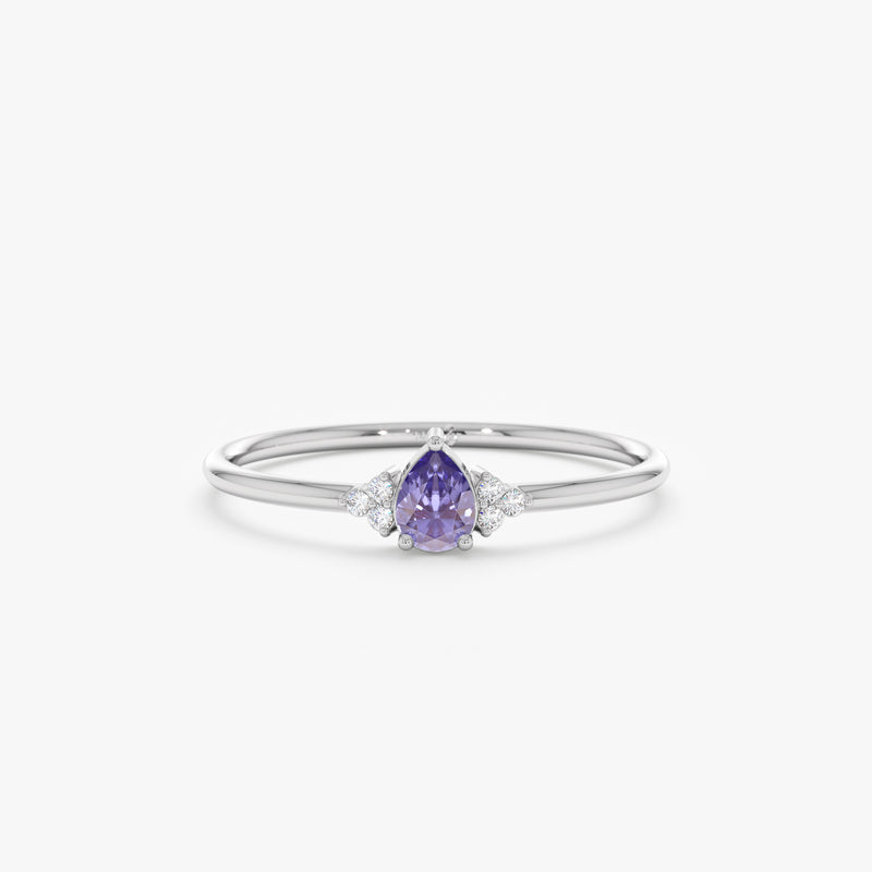 White Gold Diamond Tanzanite Ring