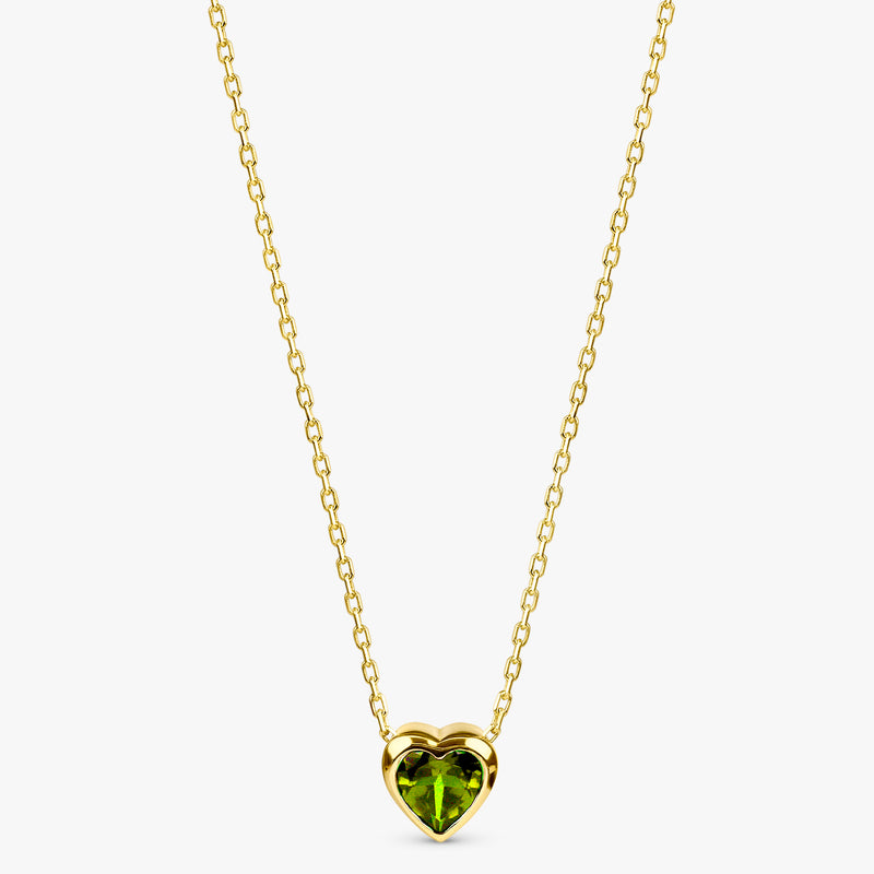 Peridot heart shape necklace