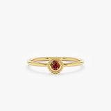 Solid Gold Handmade Garnet Ring