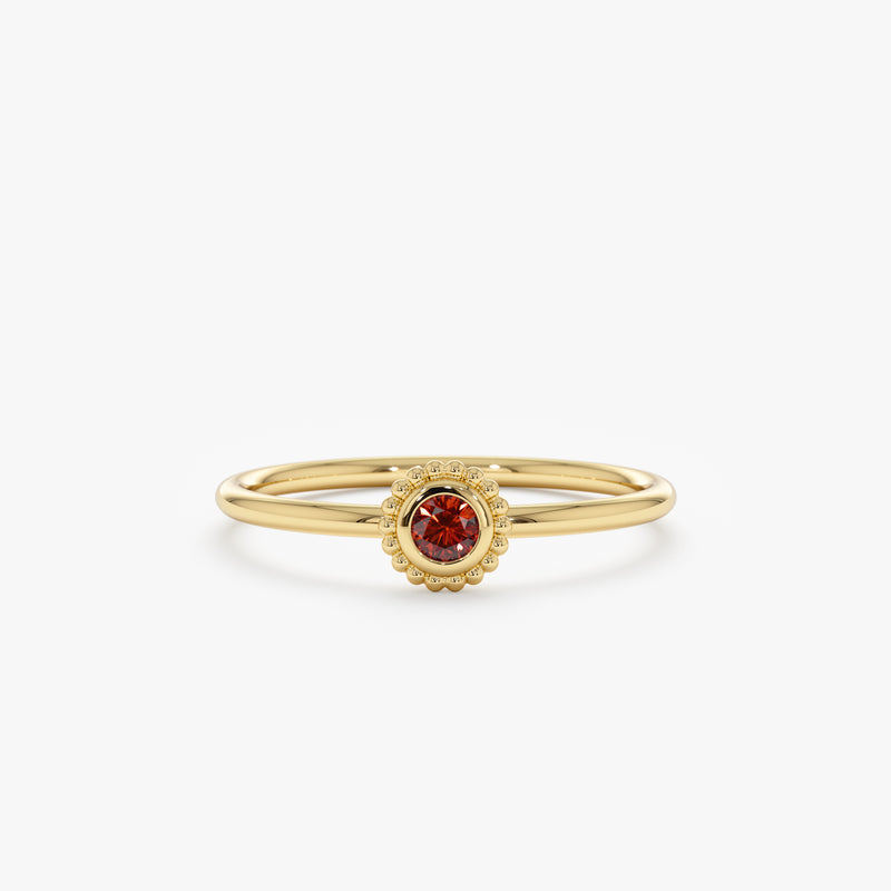 Solid Gold Handmade Garnet Ring