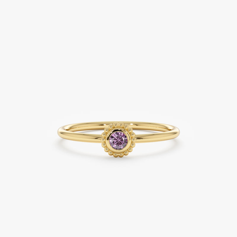 Amethyst Ring in Art Deco Bezel