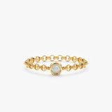 Bezel Opal Chain Ring