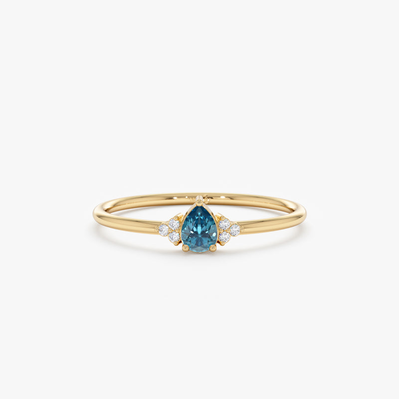 Blue Topaz Diamond Ring