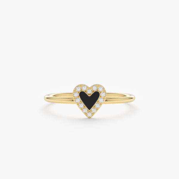 Diamond Black Heart Ring