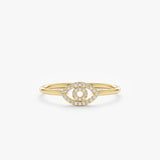 Gold and Diamond Evil Eye Ring