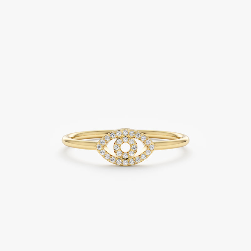 Bess Evil Eye Ring Online Jewellery Shopping India | Yellow Gold 14K |  Candere by Kalyan Jewellers