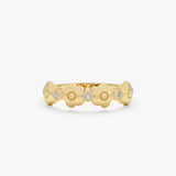 Solid Gold Diamond Flower Ring