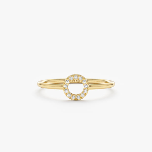 Gold Diamond Circle Ring