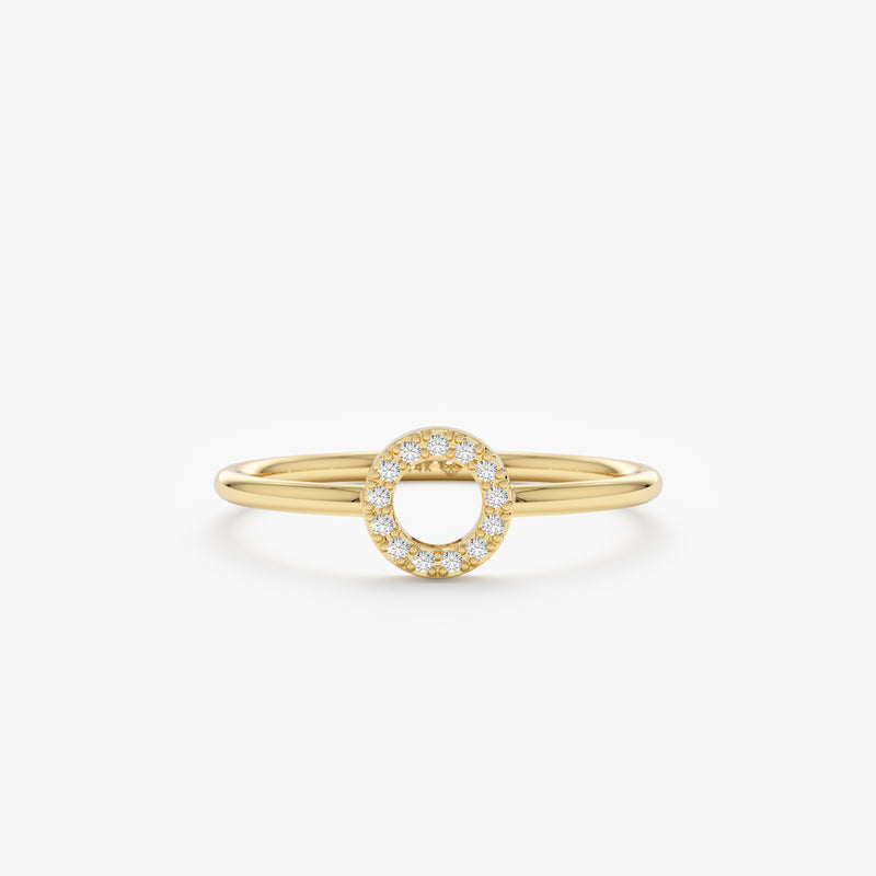 Gold Diamond Circle Ring