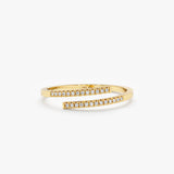 Gold and Diamond Half Spiral Ring