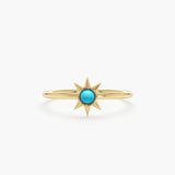 Solid Gold Turquoise Ring