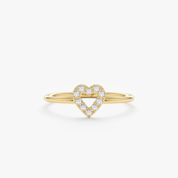 Diamond Heart Outline Ring