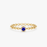 Sapphire Bezel Chain Ring