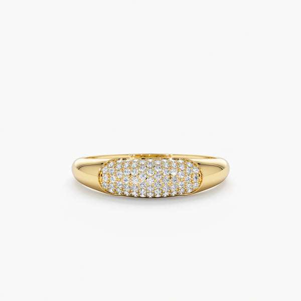 Solid Gold Diamond Dome Ring
