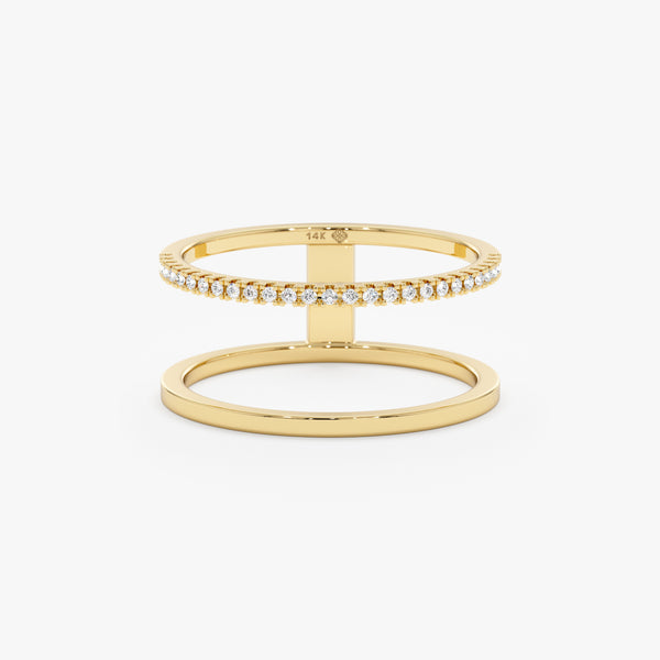 Plain and Diamond Double Band