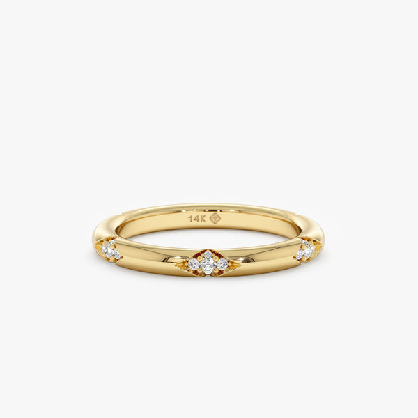 Yellow Gold Distance Diamond Ring