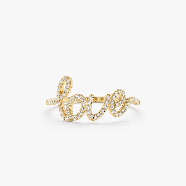 Cursive Diamond Love Ring