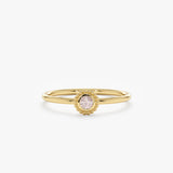 Rose Quartz Ring in Art Deco Bezel