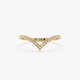 Gold Diamond V Ring