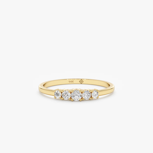 Handmade Diamond and Gold Graduated Ring