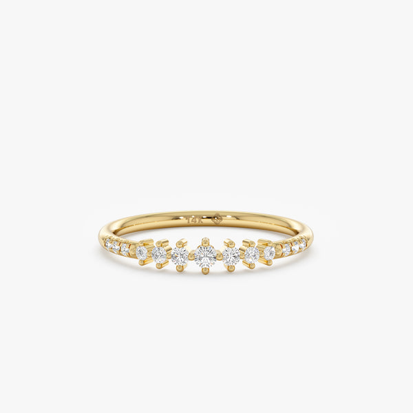 Yellow Gold Graduated Diamond Ring