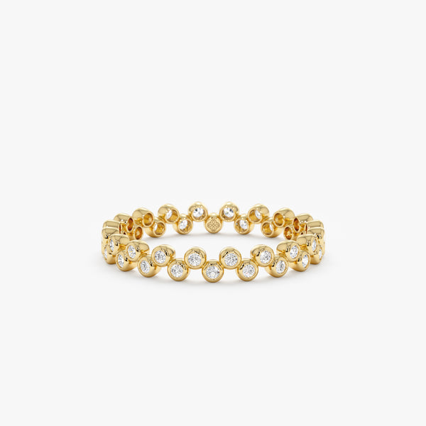 Yellow Gold Diamond Bezel Eternity Band