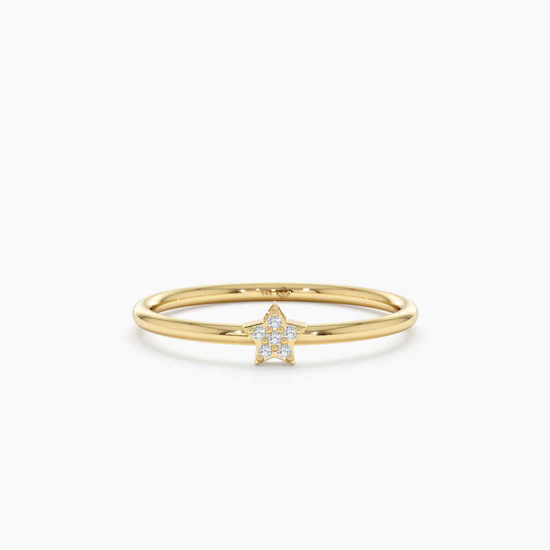 Small diamond star ring