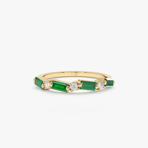 Diamond Emerald Stacking Ring