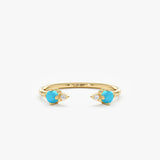 Diamond Turquoise Open Ring