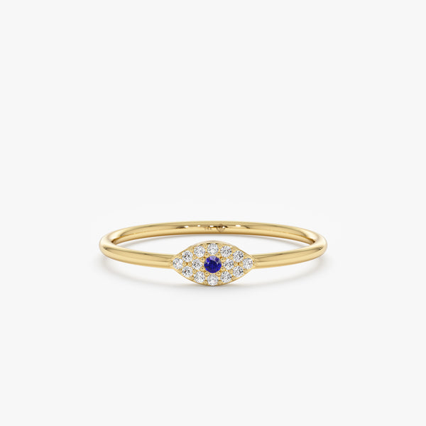 Sapphire Diamond Evil Eye Ring