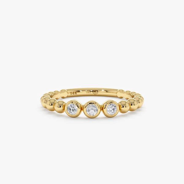 Solid Gold Diamond Bezel Ring