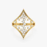 Lozenge Diamond Ring in Yellow Gold