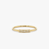 Solid Gold Pave Diamond Bar Ring