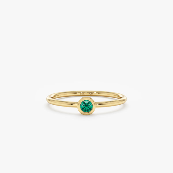 Handmade Emerald Bezel Ring
