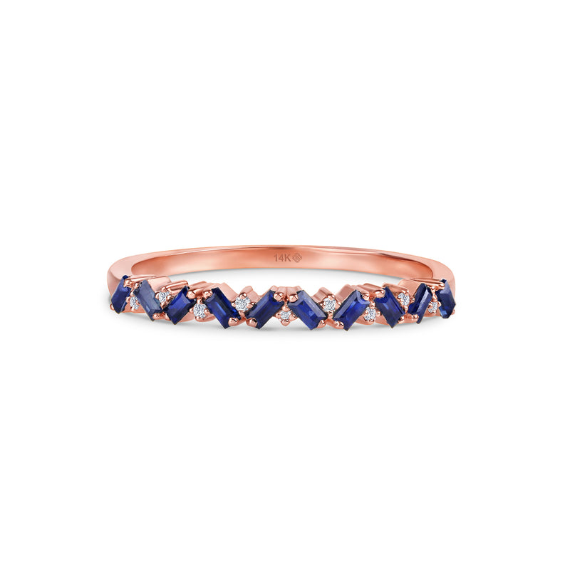 Rose Gold Cluster Blue Sapphire Ring