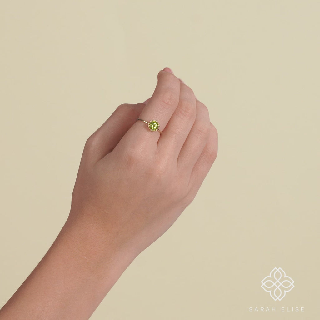 Gold Peridot August Birthstone Ring