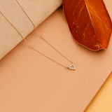 Mini diamond heart necklace