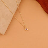 handcrafted bezel amethyst charm necklace