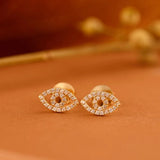 handcrafted petite Diamond lined Eye Earring studs