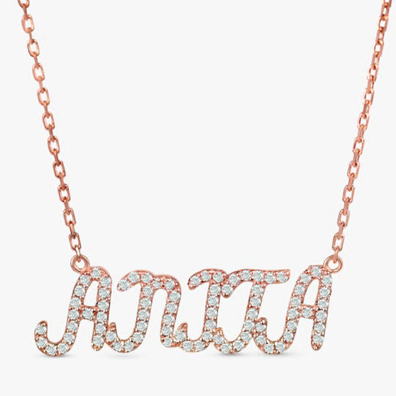 rose gold name necklace