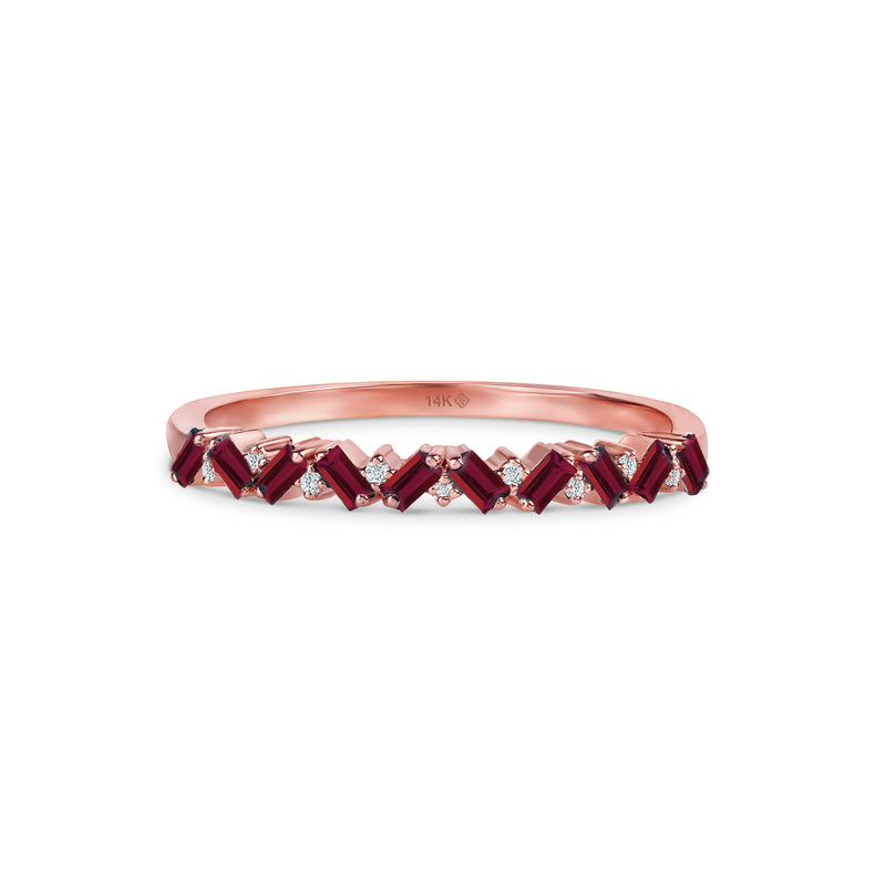 Rose Gold Ruby Diamond Ring