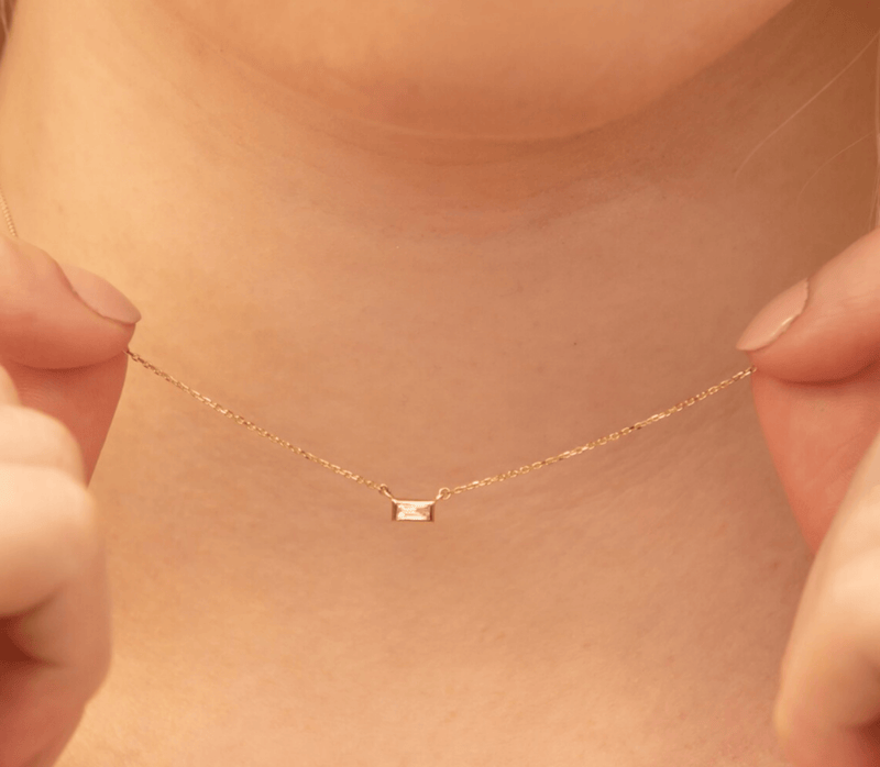 baguette diamond necklace