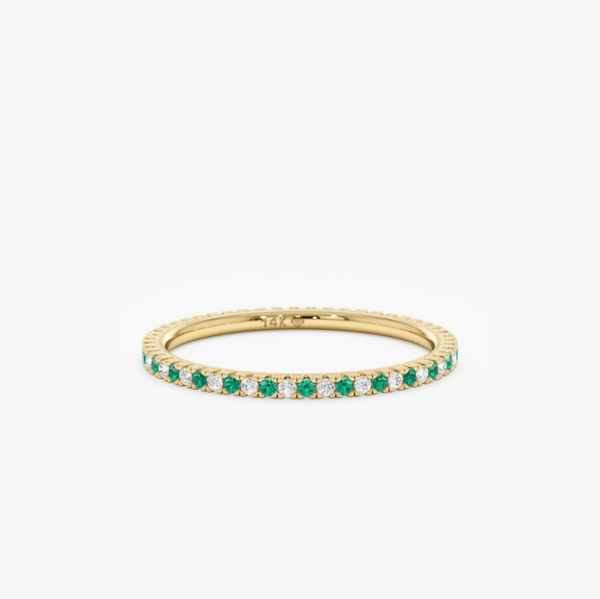 Yellow Gold Emerald Diamond Ring